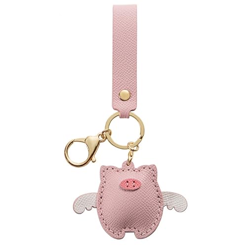 Fuerxy Flying Pig Keychain, Hand-Sewn Kawaii Key Chains, Pink Accessories Decor for Purse Handbags Tote Bag Car Key Charm
