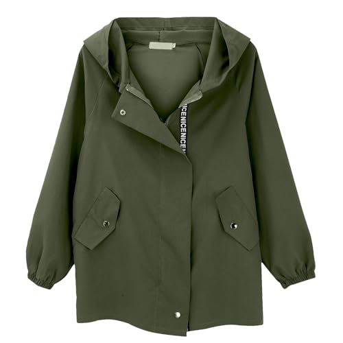 Chaqueta tecnica impermeable de mujer con bolsillos y cordon para otoño 3