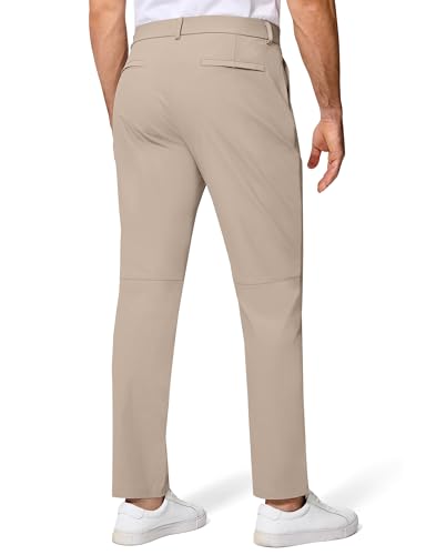 Men Golf Pants 30" Inseam 5 Pockets Slim Fit Stretch Lightweight Quick Dry Dress Chino Trousers for Work Casual2