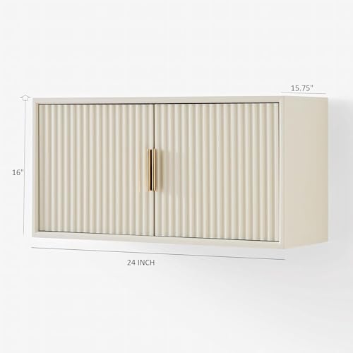 Image of ONIJA Wooden 2 Door Wall Mounted Kitchen Cabinet for Home Office | Multi-Purpose Cabinet with Storage for Kitchen | Premium HDMR Wood | Color:- White | Assembly-DIY (Do-It-Yourself)