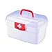 Storage Organizer - Medicine Box Plastic First Aid Box Empty - Family Emergency Kit Medication Storage Organizer with Handle Medicine Cabinet Storage Pill Case Durable Organizer Box Bins