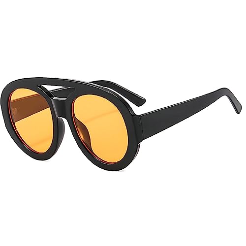 Vintage Double Beam Round Oversized Sunglasses For Women Fashion Gradient Sun Glasses Female Sexy Party Shades3