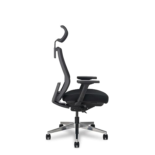 Image of UPLIFT DESK Envoke Ergonomic Office Chair - Adjustable Lumbar Support, Mesh Back, Headrest, Synchro-Tilt Recline Home Office Desk Chairs with 3-Way Arms, 300 lb Capacity (Black)