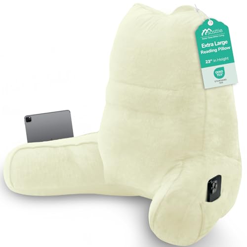 Image of Sasttie Reading Pillow for Bed, Back Pillow for Sitting Up, Cream