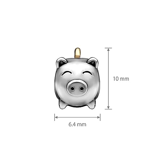 Abalorio de hucha de cerdo fortuna y ahorro para pulsera Pandora 4