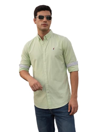 Image of Thomas Scott Men's Cricket Club Collection Classic Regular Fit Twill Shirt | 100% Cotton Long Sleeve Solid Shirt with Button Down Collar (Available in Plus Size)