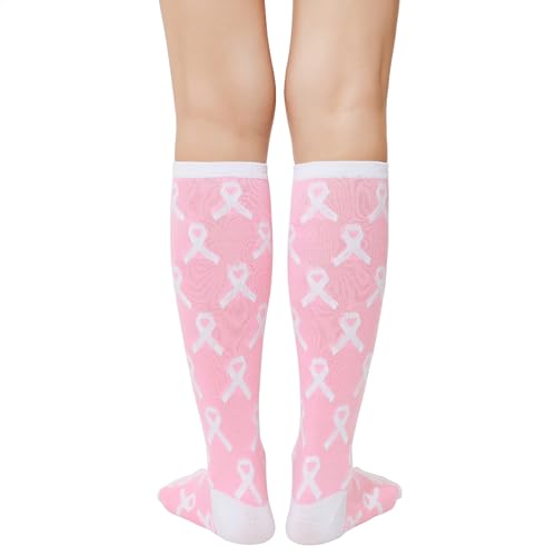 Image of Zando Knee High Socks for Women Striped Athletic Long Tall Tube Socks Outdoor Sports Casual Thigh High Stockings
