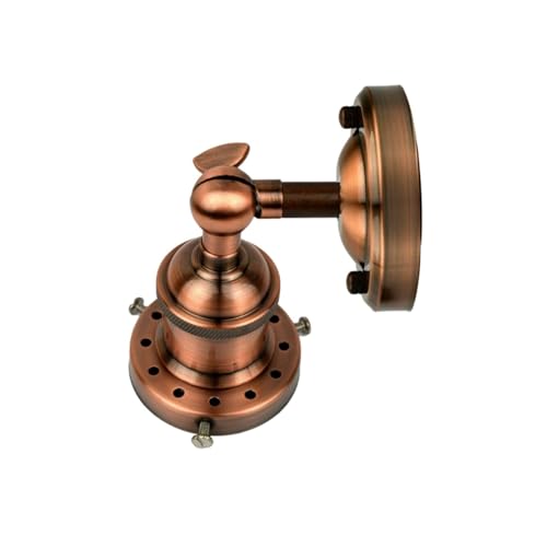 Image of Vintage Wall Sconce with E27 Socket 180° Adjustable Arm, Retro Industrial Metal Wall Lighting Fixtures for Living Room Dining Room Bedroom Kitchen (Copper)