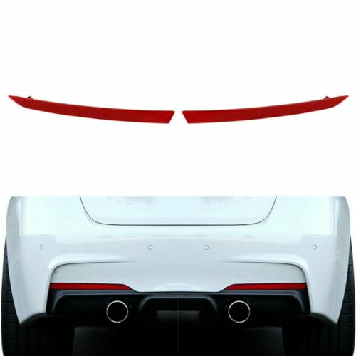 Rear RH & LH Right + Left Side Bumper Reflector for BMW 3 Series F30 F31 M Sport 320i 320iX 328d 328dX 328i 328iX 330e 330i 330iX 335i 335iX 340i 340iX 2012-2019, (Red)