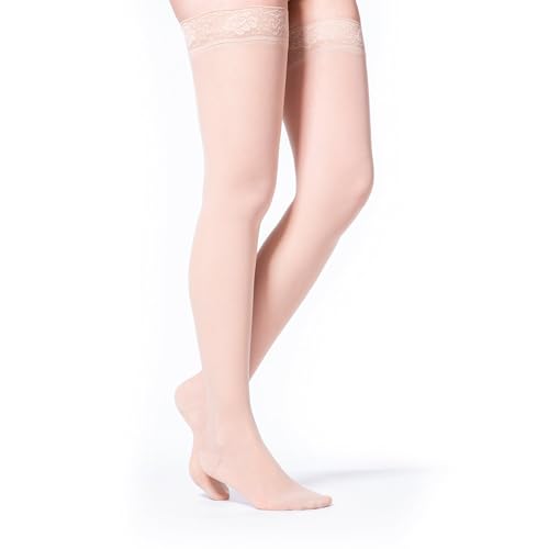 Image of SIGVARIS Women's Style Sheer 780 Closed Toe Thigh-Highs w /Grip Top 15-20mmHg