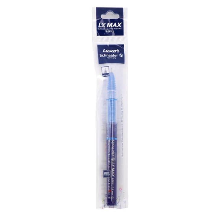 Image of MADHAVI STATIONRES Luxor Schneider Lx Max Needle Tip Refill - 0.5mm Tip - Waterproof Ink - (Pack of 10) (Blue Ink)