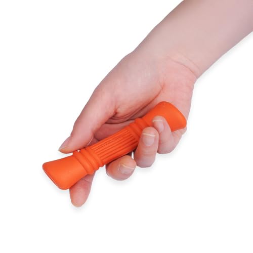 Image of Green Sheep Natural Rubber Bone Chew Toy for Small to Medium Dogs, Puppy Teething Toy, Tough Dog Chew Toys to Keep Them Busy, Orange
