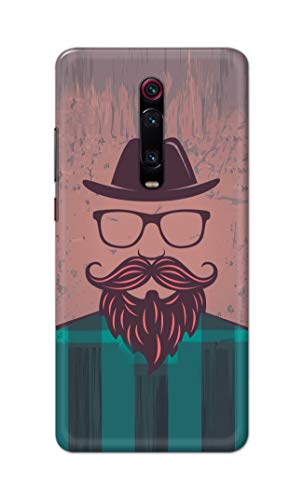 Image of PRINTFIDAA Man Icon with Beard Shirt Hipster Printed Designer Hard Case for Mi 9T / Mi 9T Pro Back Cover -(e) RPM1001