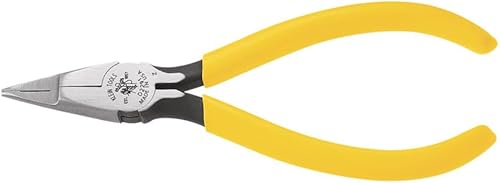 Klein Tools D2291 Alicates de trabajo para teléfono de punta corta, pelado, amarillo