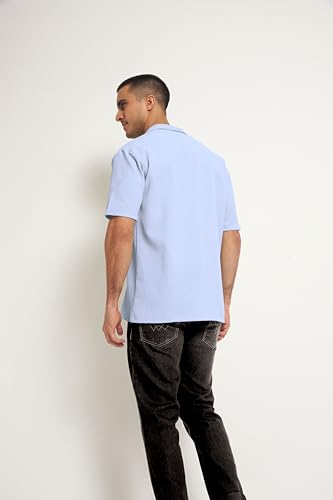 Image of Men's Solid Polycotton Shirt | Short Sleeve Casual & Formal Shirt for Men | Summer Half Sleeve Shirt