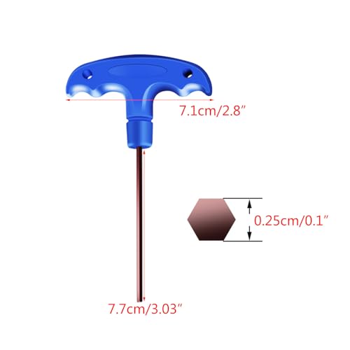 Qsvbeeqj Universal T-Handle Hexagonals SWrench Spanners H 2.5/H 3/H 4/H 5/H 6 Steel Tool Key For Various Fastening Tasks Rubber Handle