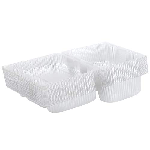 Mumusuki 25 PCS Plastic Box, Food Container Food Box Food Storage Containers Clamshell Hinged Box Takeout Food Container (18.5 * 12.5cm), MUMUSUKI5MDON6S3GE-01