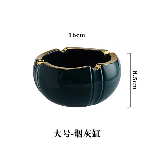 Preisvergleich Produktbild HJFGSAK Aschenbecher Coole einfache Haushaltsasche Aschenbecher Keramik Aschenbecher Winddicht und rußsicher Kreatives Wohnzimmer Smaragd, L.