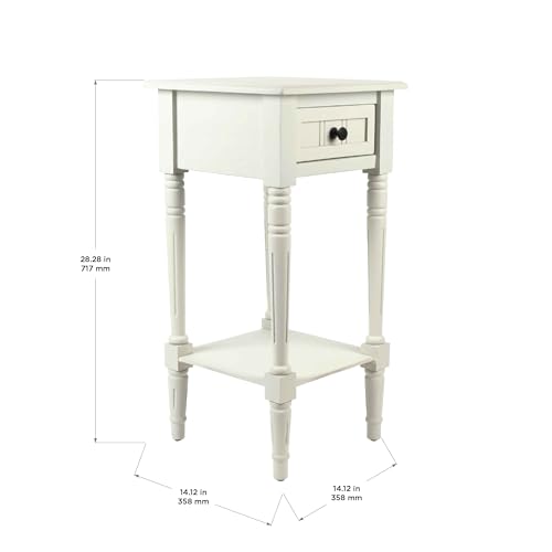Image of Decor Therapy Simplify 1-Drawer Accent Table, Sturdy Narrow End Table, 28 inch x 14 inch x 14 inch - Sea Glass