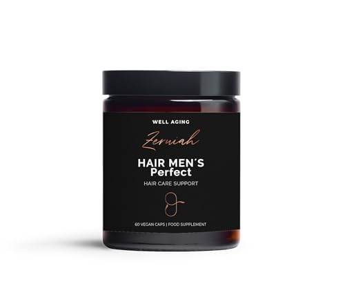 HAIR MEN´S PERFECT. Vitaminas para el cabello, crecimiento de cabello fuerte y sano. Cápsulas crecimiento cabello. Con 60 cápsulas también aumenta niveles de Testosterona. Con Q10, vitamina E y Zinc.