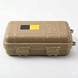 ANKROYU Tauch Trockenbox, Wasserdichte Aufbewahrungsbox mit Schwamm Stoßfest und Druckfest Dichtungsstruktur, Wild Survival Storage Box für Camping, Bootfahren und Wassersport(L Bräunen)