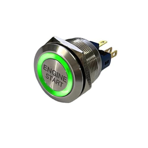 Botón de arranque rosa de 22mm iluminado con LED de 3-6V para motor 2