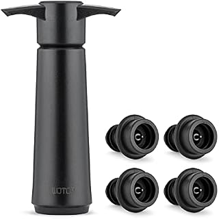 WOTOR Wine Saver with 4 Vacuum Stoppers, Wine Stopper, Wine Preserver, Reusable Bottle Sealer Keeps Wine Fresh (Wine Pump + 4 stoppers)