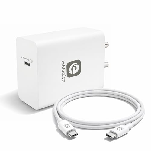 Image of Orignal 120W PD Type C Fast Charger Adapter | Flash, SuperVOOC, Turbo, Dash Fast Charging Support | 6A Type C to C Cable 1m Included | Compatible with All Androids Phones (White)