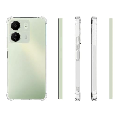 Image of for Redmi 13C 4G Case, Premium Soft Clear Crystal TPU Shockproof Transparent Case Cover Drop-Resistant Light Weight Case for Redmi 13C 4G Transparent