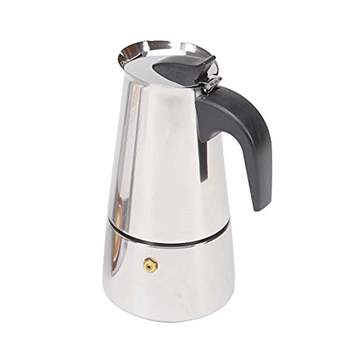 THE SECRET HOME - Cafetera de Acero Inoxidable Moka Espresso con Filtro Desmontable - Mango Ergonómico Antiquemaduras (6, Tazas)