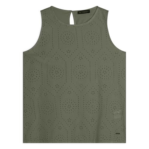 Débardeur femme coton-modal broderie Sangallo idéal pour vos terrasses d'été