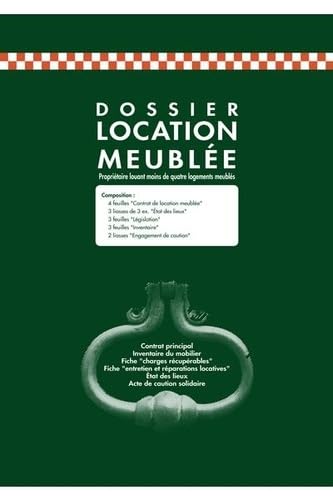 livre Exacompta - Réf. 49E - Carton de 5 dossiers location meublée - résidence principale du locataire- regroupent tous les documents obligatoires pour louer un logement en toute sérénité