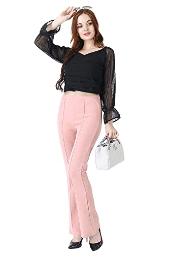Image of OM SAI LATEST CREATION Women's Yoga Dress Pants Stretchy Work Slacks Business Casual Office Straight Leg /Bootcut Elastic Waist with 2 Pockets Regular Fit Trouser