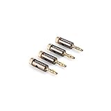 Las  clavijas de banana Premium  Banana Plug de  NUMAN  con su recubrimiento en oro de 24k ofrecen una conexión precisa y sin comprometer la calidad del sonido entre el equipo HIFI y el amplificador. Sus contactos elásticos de resorte ofrecen una excelente sujeción entre la clavija y la ranura. Estas clavijas pueden utilizarse con cables de altavoz y además son adecuados para acoplar con otras clavijas.