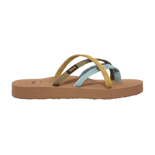 Image of Teva Women's Olowahu Flip-Flop, Blue Surf Multi, 5