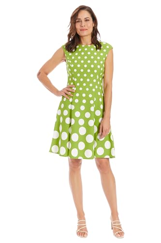 Image of London Times Womens Dresses Cap Sleeve Fit and Flare - Elegant Summer Cocktail Graduation Garden Party Wedding Guest Dress
