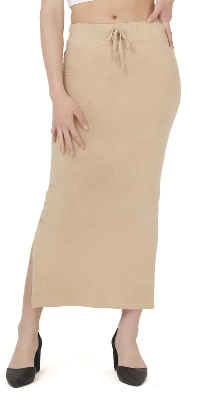 Image of Lycra Blend Cotton Saree Shapewear Petticoat for Women and Girls, Skirts Shapewear Dress for Saree