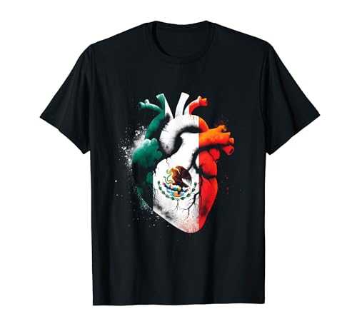 Corazón mexicano - Vintage Homeland Pride México Lover Camiseta