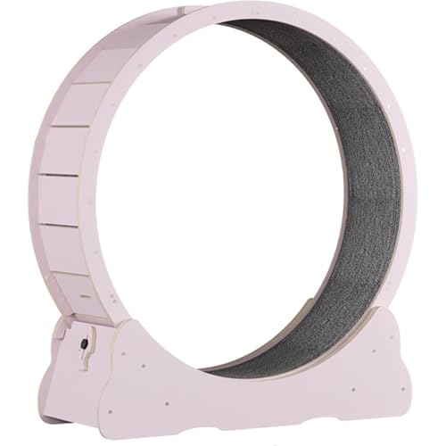 「NexPon」猫用回し車 段ボール製回転マシーン ランニングマシーン 遊具 静音 運動不足解消 ストレス解消 おもちゃ運動不足解消 サイレントホイール 猫のトレッドミル キャットエクササイズホイール 猫スクラッチボード 猫用品 おもちゃ (ピンク,S)