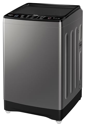 Image of Haier 8 Kg 5 Star Fully Automatic Top Load Washing Machine with Oceanus Wave Drum, 8 Wash Programs (ETL80-HBFS5NZP-1, Titanium Grey, Stainless Steel Drum, 15 Mins Quick Wash, Anti-Rat Mesh)