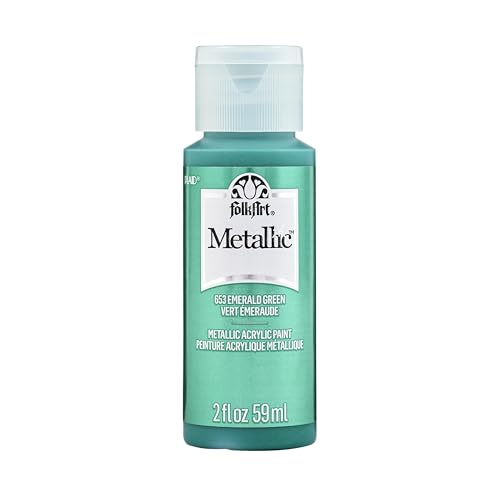 FolkArt Metallic Acrylic Paint in Assorted Colors (2 Ounce) 653 Emerald Green