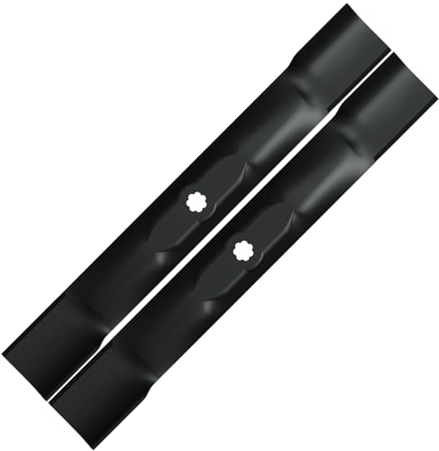 Hunakobyh 42 ich Mower Deck Blades for JD D105 D110 D125 D130 LT160 LA135 X300,42'' Deck Lawn Tractor Replace for AM141032 AM141034 AM137327 M154061 M154062(2-Pack)