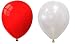 Produktbild INERRA Luftballons - 50 Stück Packung Gemischt (25 X Weiß& 25 X Rot ) Latex 10 " für Helium oder Luft - Geburtstag und Hochzeit