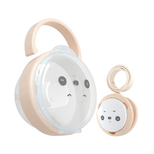 Soporte para chupete, bonito juego de cadena y caja con diseño de panda, con cubierta a prueba de polvo, diseño portátil, suministros para niños y niñas, viajes, uso al aire libre, guardería