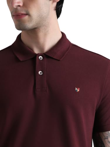 Image of Jack & Jones Men Cotton Polo Collar Slim Fit T-Shirt