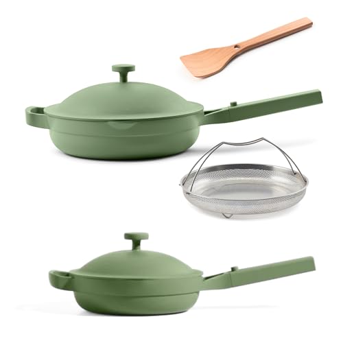 Image of Our Place Always Pan Duo - Always Pan 2.0 Bundle | Multi-Functional Cookware Set Replaces 20 Pieces | Sage