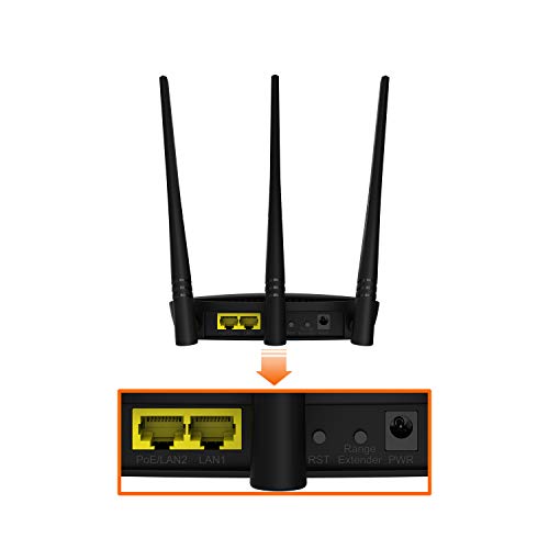 Tenda AP5 Access Point Wireless, 300 Mbps, 3 Antenne Esterne da 5 dBi, 2 * 100M Ethernet Porte, Poe, WISP, Supporto da Tavolo/da Parete