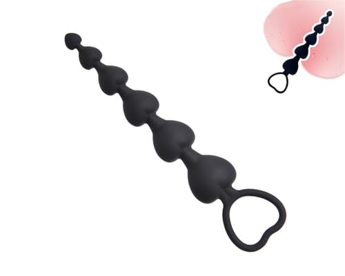 Silikon Analkugeln Buttplug mit 6 Kugeln, Analplug Analkette mit Anal beads,Buttplug Analplugs Masturbator Analspielzeuge,Dildo Beads Sexspielzeug MäNner Frauen Extra Lang Hook (Herzform)