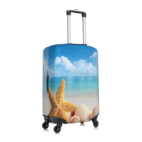 Beach Starfish Shell Print Luggage Covers Suitcase Protector Fit 18-32 Inch Luggage-Medium4