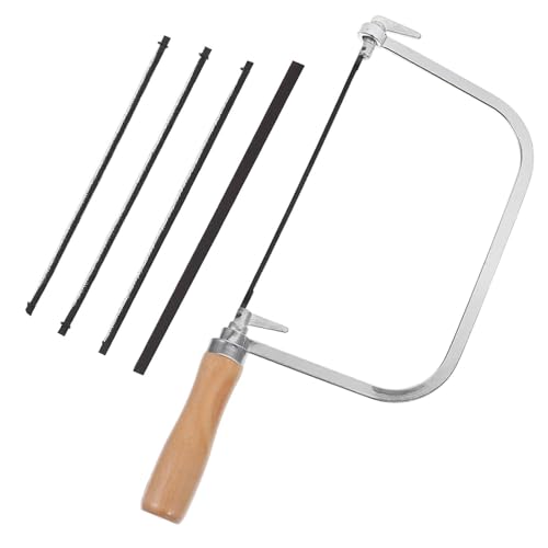 Professional Coping Saw with Ergonomic Handle - Precision Woodworking Tool for Scrollwork & Curves Includes Blades for Wood & PVC
